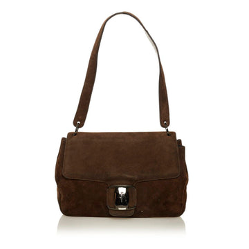 Salvatore Ferragamo Vara One Shoulder Bag BZ-21 7643 Brown Suede Leather Ladies