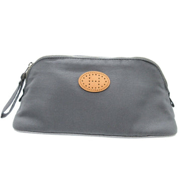 HERMES Bolide Vis Verza PM Perforated Silk Cotton Asier Gray Pouch