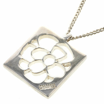 Chanel necklace camellia square plate silver 925 ladies CHANEL
