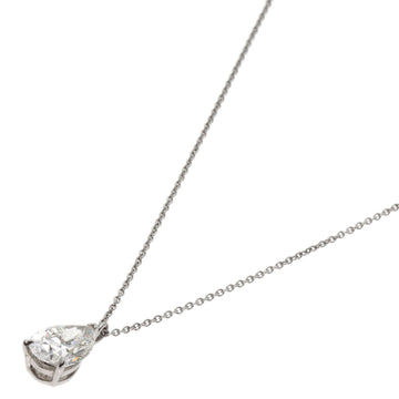 TIFFANY Pear Shape 1P Diamond Necklace Platinum PT950 Women's &Co.