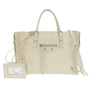 Balenciaga paper mini handbag shoulder bag 2WAY leather ivory 370926