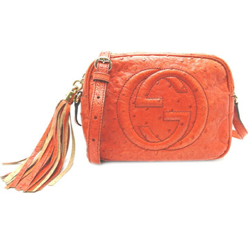 Gucci Interlocking Small Bag Ladies Shoulder 308364 Ostrich Orange