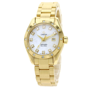 OMEGA 2075.75.00 Seamaster Aqua Terra Diamond Watch K18 Yellow Gold/K18YG Women's