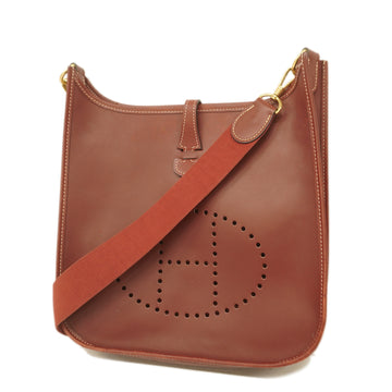 HERMESAuth  Evelyne Evelyn 1 D Stamp Women's Box Calf Leather Shoulder Bag