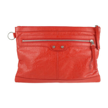 Balenciaga Classic Clip M Clutch Bag 273022 D9404 Leather Red Second Pouch