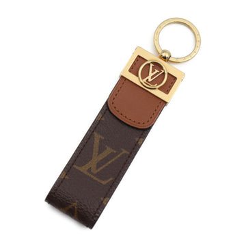 LOUIS VUITTON Portocre Dragone Dauphine Keychain M69000 Monogram Canvas Leather Brown Gold Hardware Keyring Bag Charm