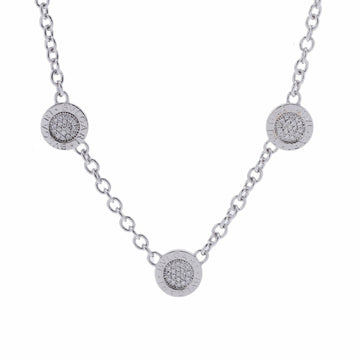 BVLGARI Necklace Onyx Pave Diamond Women's K18 White Gold