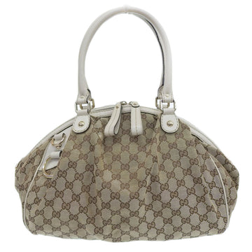 GUCCI handbag tote bag GG canvas leather beige 223974 506631