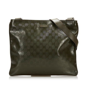Gucci GG Imprime Shoulder Bag 201446 Moss Green PVC Leather Men's GUCCI