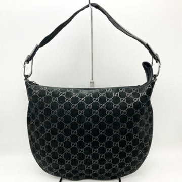 GUCCI GG pattern shoulder bag black suede line ladies fashion 001 1206 USED