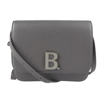 BALENCIAGA shoulder bag 618156 leather gray silver metal fittings wristlet clutch 2WAY B logo