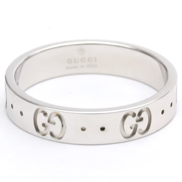 Polished GUCCI Icon Ring #13 US 6.5 18K White Gold WG Band Ring BF553567