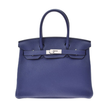Hermes Birkin 30 Blue Ankle Palladium Metal Fittings C Engraved (Around 2018) Women's Togo Handbag