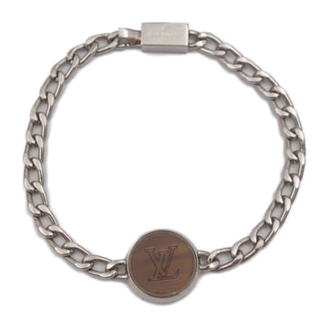 LOUIS VUITTON LV horn breath bracelet M00045 metal silver brown system chain