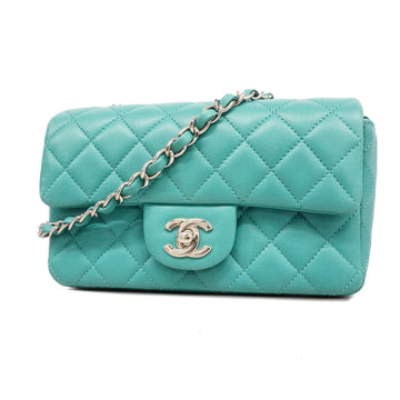 Chanel Matelasse Single Chain Women's Leather Shoulder Bag Mint Blue