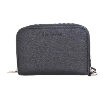 Burberry leather round coin case black