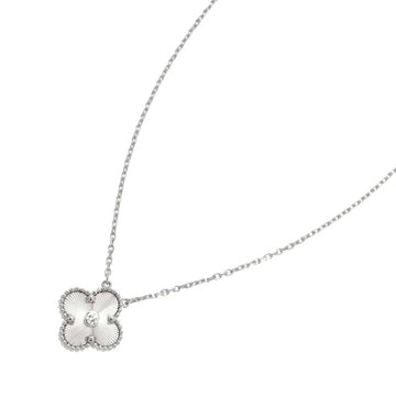 VAN CLEEF & ARPELS Vintage Alhambra Diamond Necklace 41cm K18 WG 750 2020 Limited