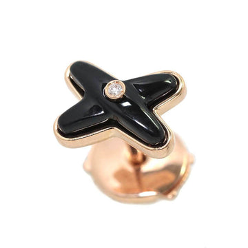 CHAUMET Jeux de Liens Onyx Diamond Earrings K18 PG Pink Gold 750 One Ear Only Pierced