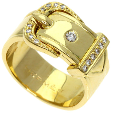 HERMES Brookserie Diamond #51 Ring K18 Yellow Gold Women's