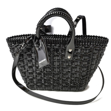 BALENCIAGA Handbag Shoulder Bag  Basket Bistro XS Enamel Black 671342