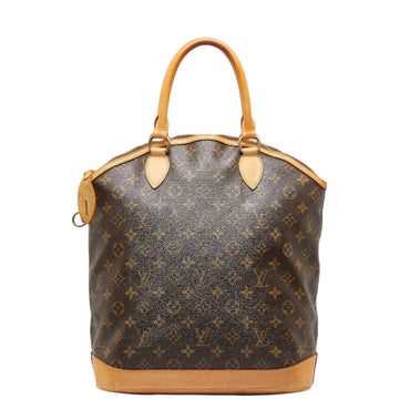 LOUIS VUITTON Monogram Lockit Vertical Handbag M40103 Brown PVC Leather Ladies