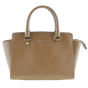 MICHAEL KORS Handbag Leather Made in China Brown A5 Zipper Ladies