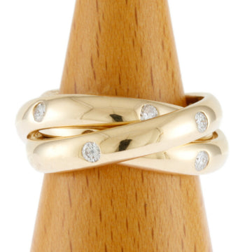 CARTIER Constellation Diamond 3 Row Ring No. 12 18K K18 Yellow Gold Ladies
