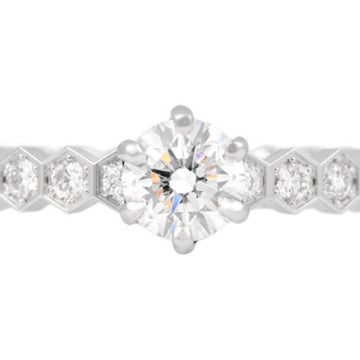 Chaumet Be My Love Diamond 0.33ct (F/VVS2/3EX) Solitaire Ring Honeycomb K18WG #9 J1NC00