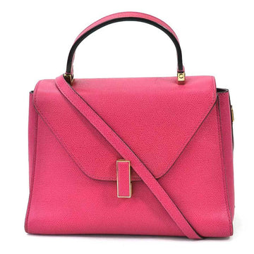 Valextra handbag shoulder bag Iside medium leather pink gold ladies