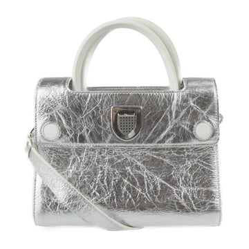 CHRISTIAN DIOR ever mini handbag M7003 PNSS leather silver white 2WAY shoulder bag