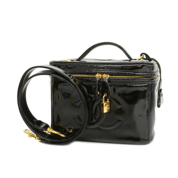 CHANELAuth  Vanity Bag Women's Patent Leather Black