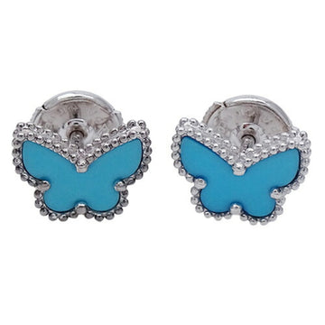 Van Cleef & Arpels Earrings Sweet Alhambra Papillon Ladies Turquoise 750