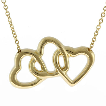 TIFFANY & Co. Triple Heart Necklace 18K Gold Ladies