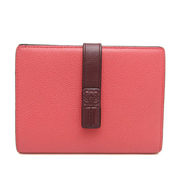 LOEWE Vertical Wallet Medium Women's Leather Middle Wallet [bi-fold] Bordeaux,Pink,Red Color