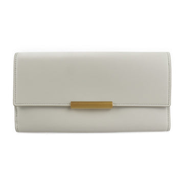 BOTTEGA VENETA trifold wallet 578751 calf leather PLASTER white gray series gold hardware long continental