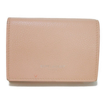SAINT LAURENT Trifold Wallet Tiny Foil Stamping Light Pink Compact 459784 Women's