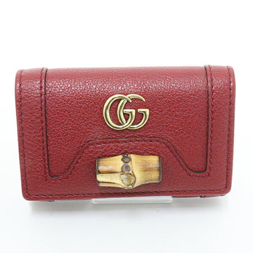 GUCCI 6 row key case 658636 leather red