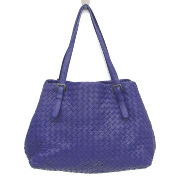 BOTTEGA VENETA Intrecciato Women's Leather Tote Bag Blue