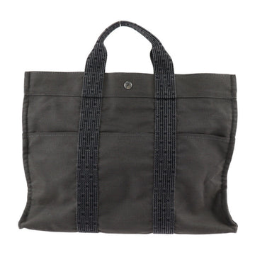 HERMES Yale Line Tote MM Bag Canvas Gray Handbag
