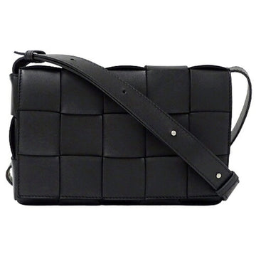 BOTTEGA VENETA Bag Women's Shoulder Maxi Intrecciato Cassette Leather Black Crossbody