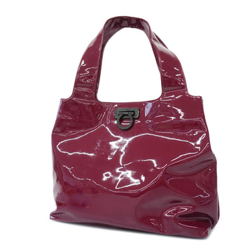 SALVATORE FERRAGAMO[3xb1381] Auth  shoulder bag Gancini patent leather wine red