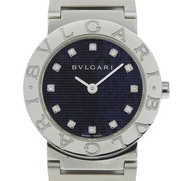 Bulgari BVLGARI ladies quartz watch 12P diamond black dial BB26SS
