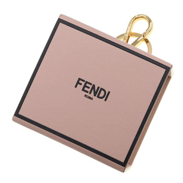 FENDI Keychain Box 7AR894 Light Pink Leather Keyring Bag Charm Ladies MINI BOX