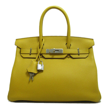 HERMES Birkin 30 Jaune ambre handbag Yellow Jaune ambre Togo leather leather
