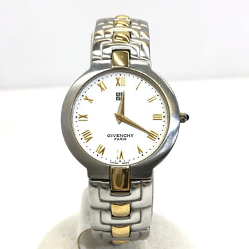 GIVENCHY Watch Analog Quartz Silver Gold Combination Dial White SWISS MADE Approx. 18 cm Equivalent 31 mm Round Face Stainless Steel Men's Women's