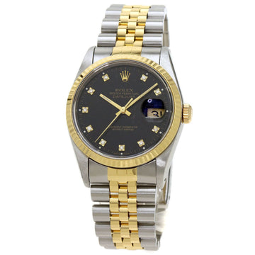 Rolex 16233G Datejust 10P Diamond Watch Stainless Steel/SSxK18YG Men's