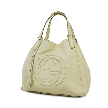 Gucci Soho Totebag 282309 Women's Leather Tote Bag Ivory