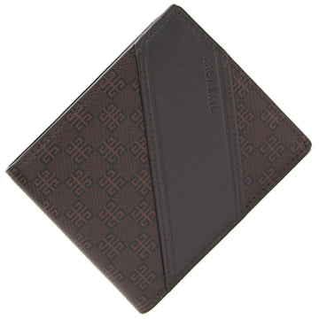 GIVENCHY bi-fold wallet dark brown PVC leather men's