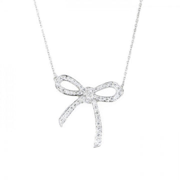 TIFFANY Bow Ribbon Diamond Necklace/Pendant PT950