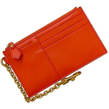 BOTTEGA VENETA coin case orange gold 567190 leather GP  purse card wallet